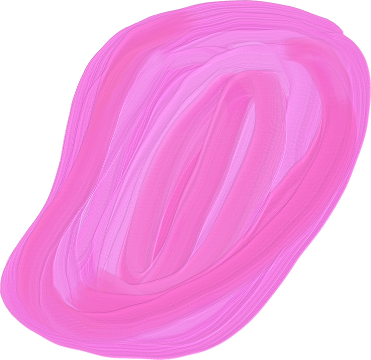 Impasto Textured Shapes Pink Blob Shape